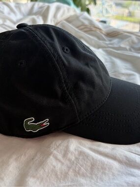 Lacoste Men's Black Sport Baseball Cap with Crocodile Logo